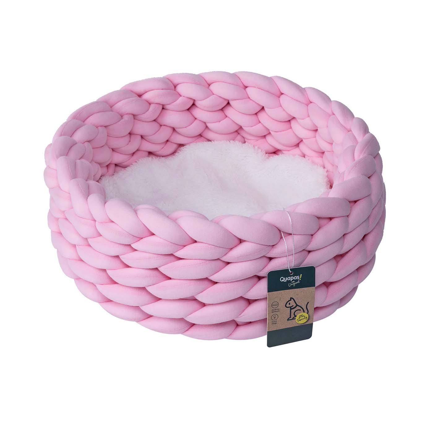 Quapas! Cat bed woven  pink