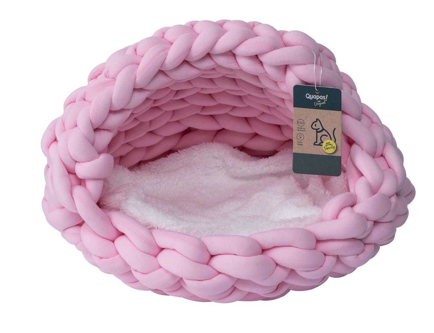 Quapas! Cat bed woven iglo pink