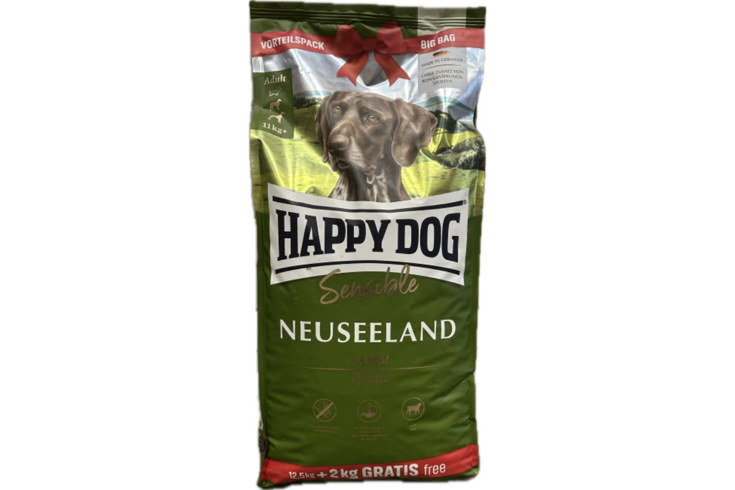 Happy Dog Supreme Sensitive Neuseeland Overfilled Bag 12,5Kg+2kg M/21% Lam