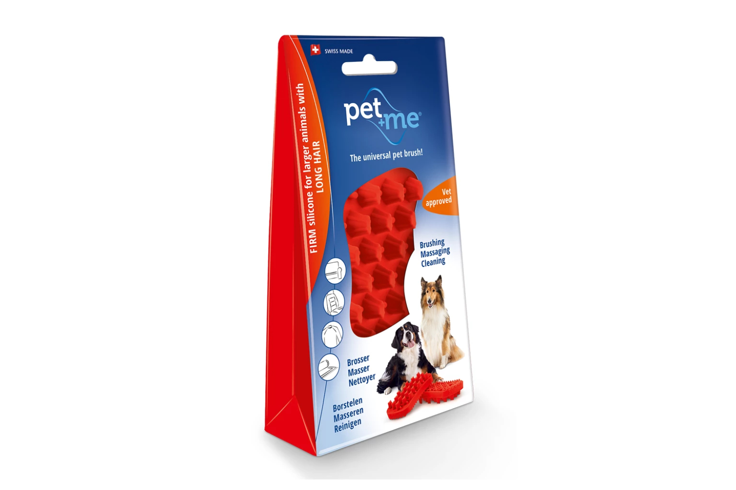 Pet+Me Medium-Large Pets w/Long Hair, Rød