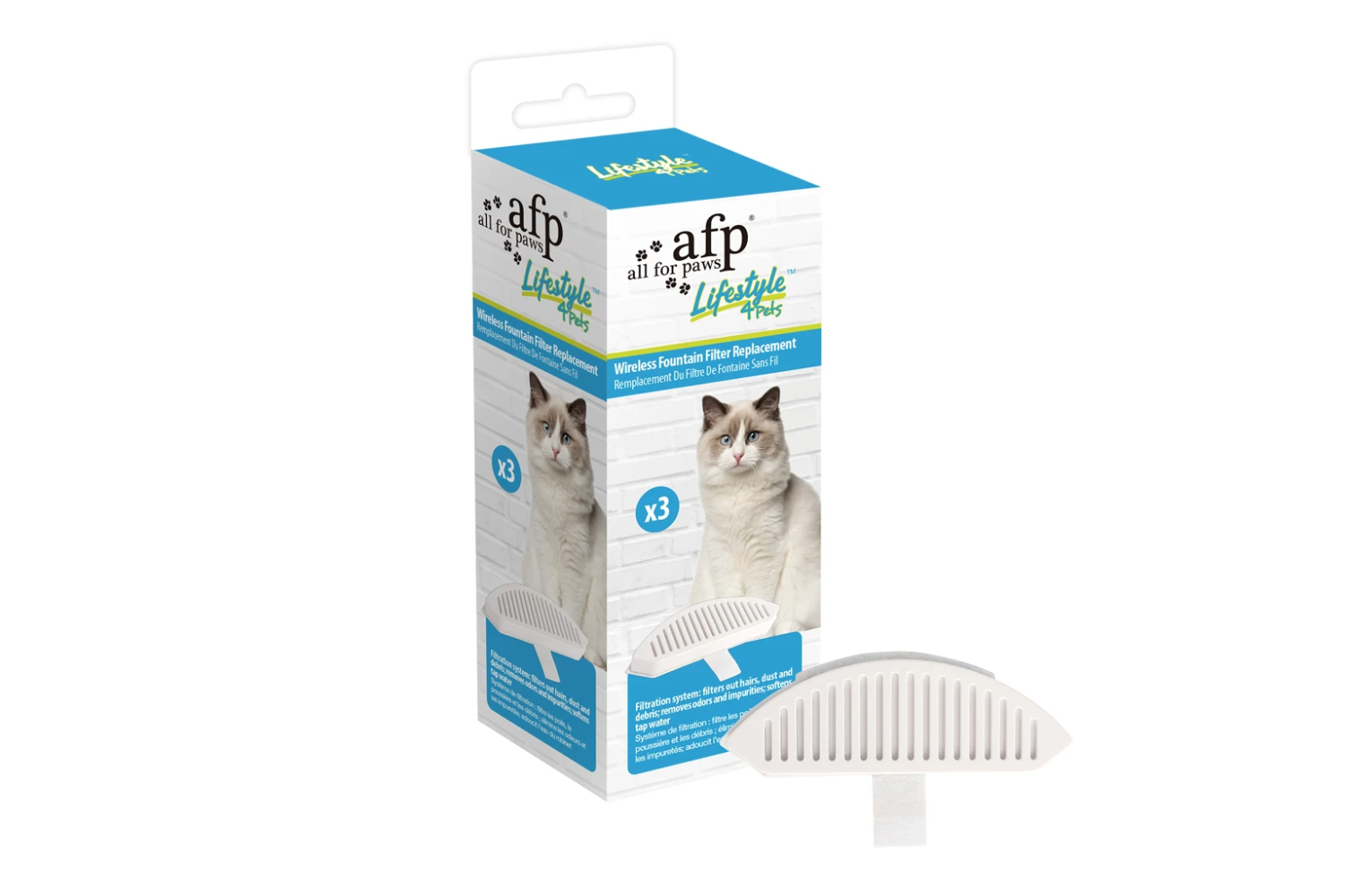 AFP Lifestyle 4 Pets Wireless Fountain Filter Replacement 3 pack