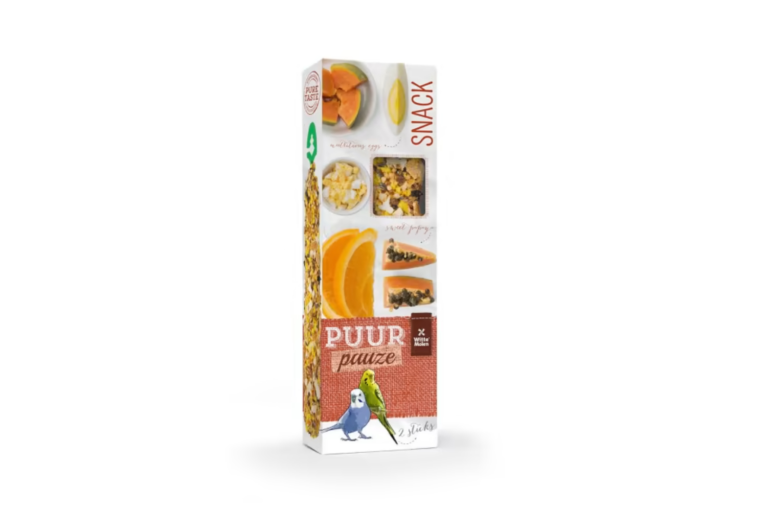 Puur Sticks Undulat M/Papaya & Appelsin 2stk 60g