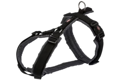 Hundesele Trekking S 36-44cmx15mm Sort/Grafitt grå