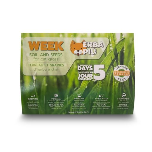 Erba Piu Week Soil and Seeds Kit for Cat Grass