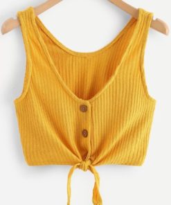 Yellow tank top buttons