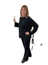 YAS. Babette HW Knit Pant Black