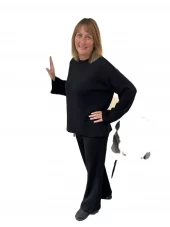 YAS. Babette HW Knit Pant Black