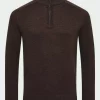 Bruun & Stengade Pelle genser med glidlås mørk brun
