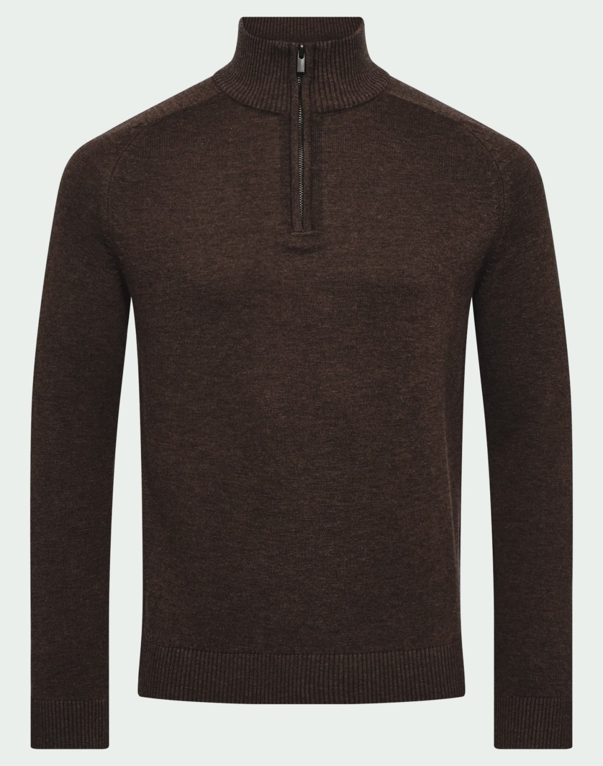 Bruun & Stengade Pelle genser med glidlås mørk brun