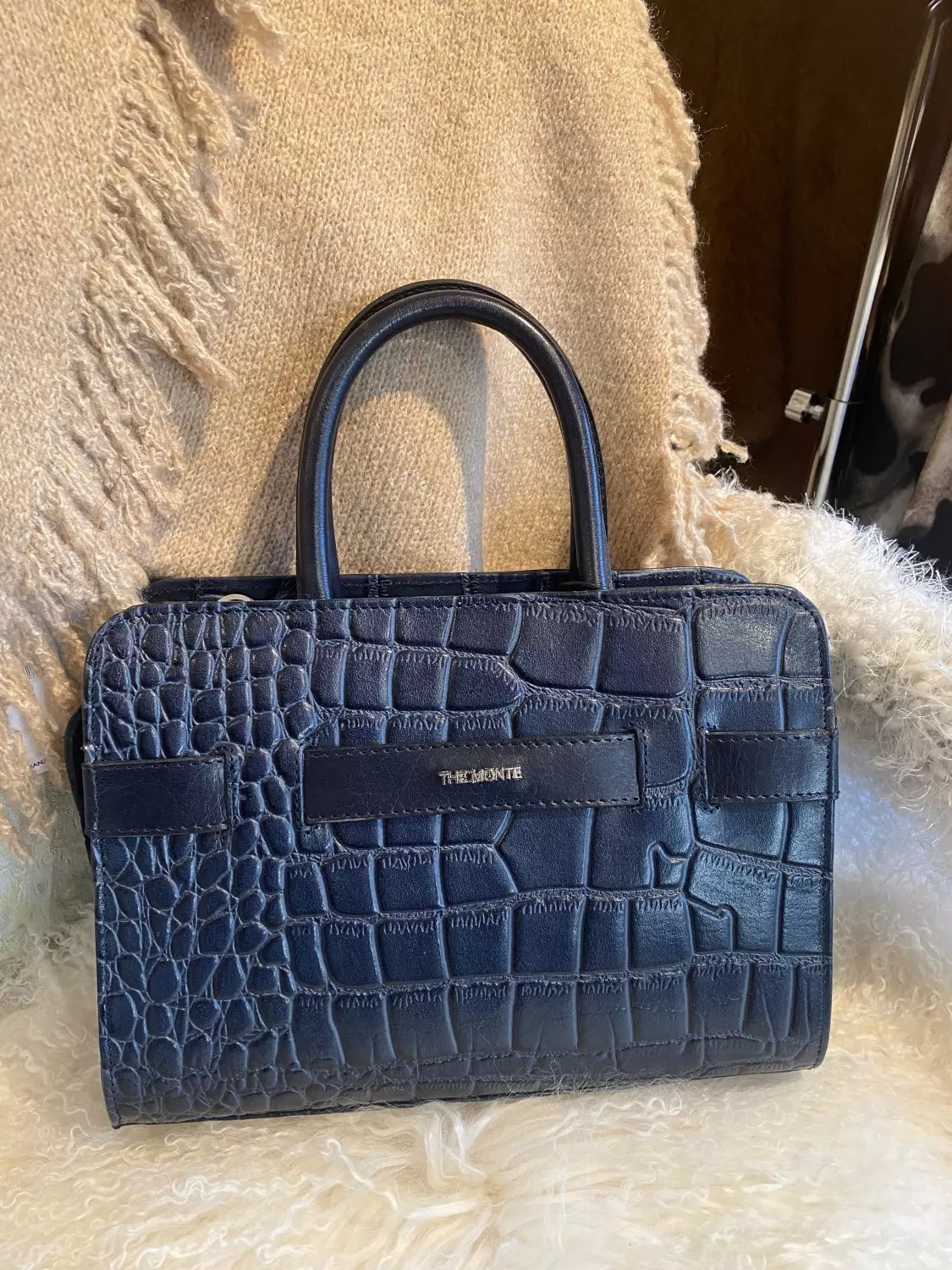 The Monte skinnveske blå