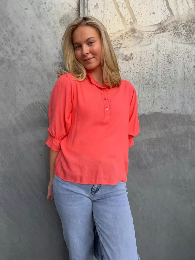 Massimo Bluse lin/bomull corall