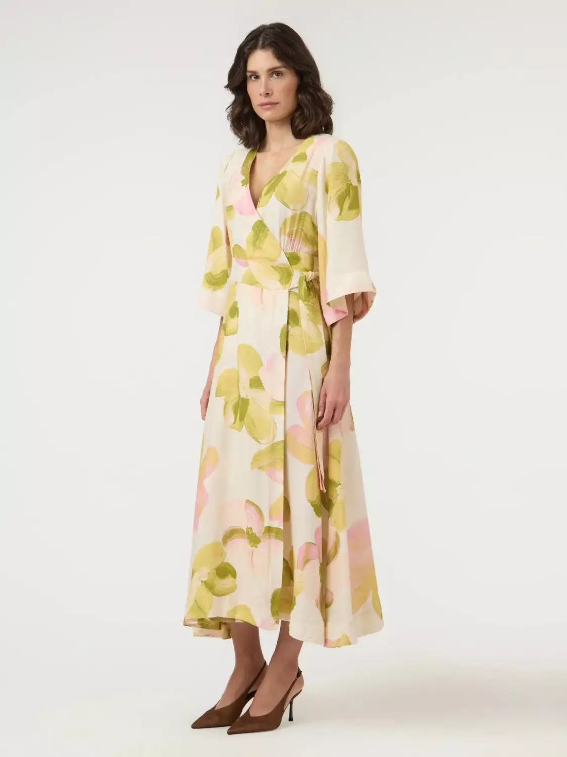YAS Marga 3/4 Wrap long Dress