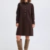 Pulz Sally kjole babycord brun