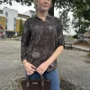 Massimo bomullsbluse Brun