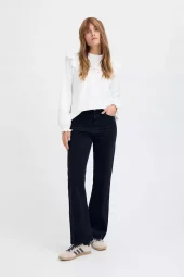 Pulz Sally UHW Bootcut cordbukse, Marineblå