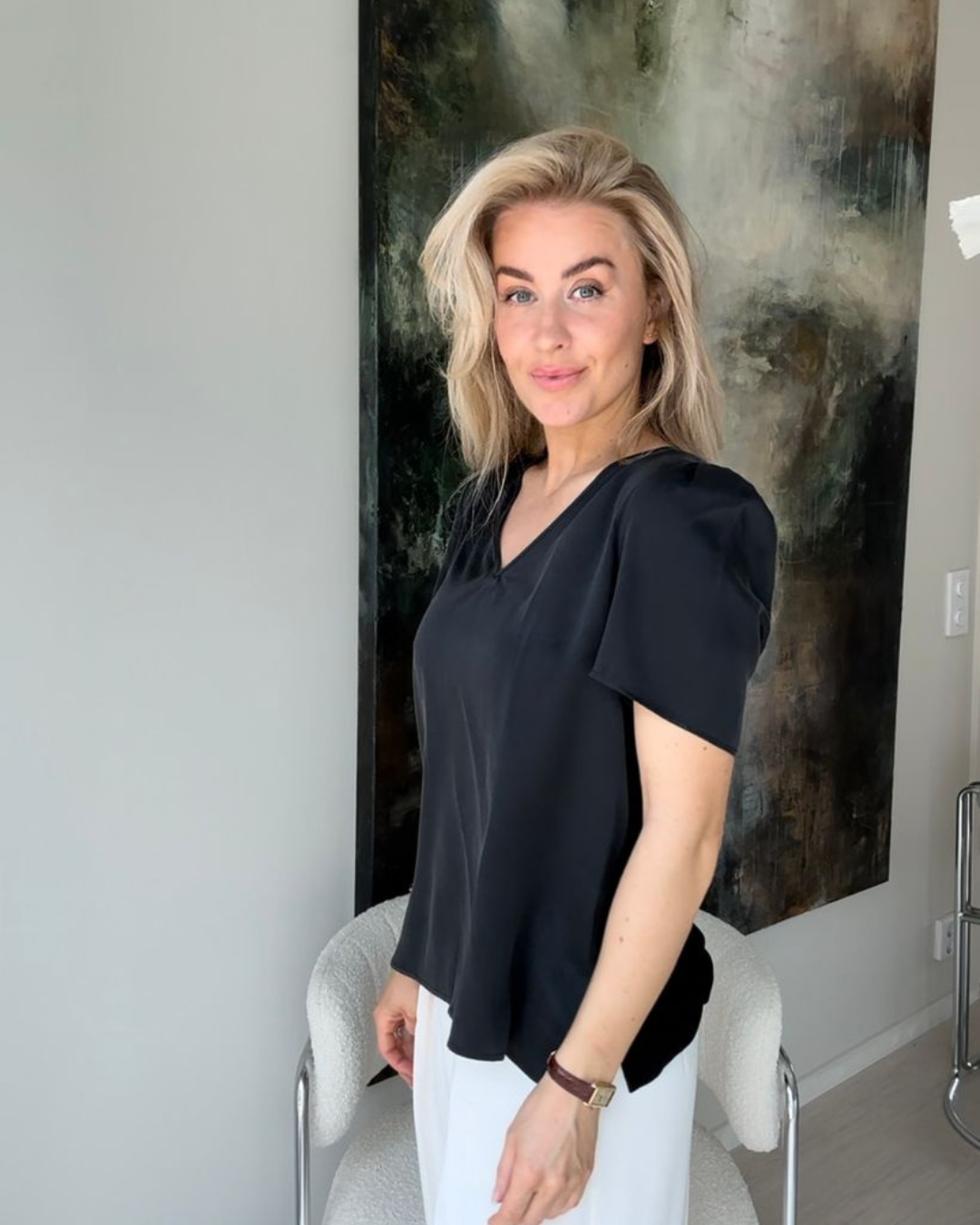 Amuse Silkebluse Ella - Svart