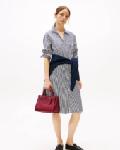 Midi Shirt Dress - Blåstripet