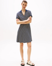Polo Dress - Blåstripet