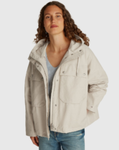Cotton Nylon Short Parka