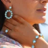 Camilla Crystal Earrings - Ocean Blue