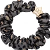 Gold Star Silk Scruchie - Grey Leopard