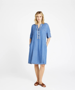 Costa Knee Dress Jeansblue