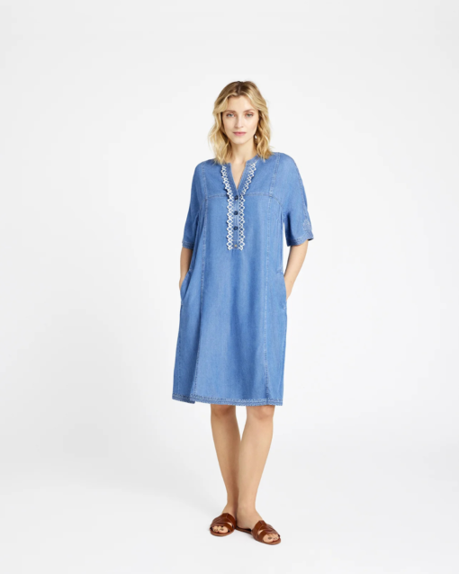 Costa Knee Dress Jeansblue