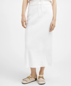 Elly Bias Cut Long Skirt - White