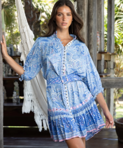 Nessy Dress - Blue/Pink