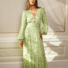 Noor Maxi Dress Lime Georgette