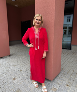 Kaftan Long Dress - Red