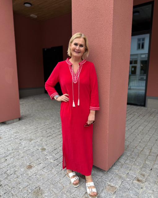 Kaftan Long Dress - Red