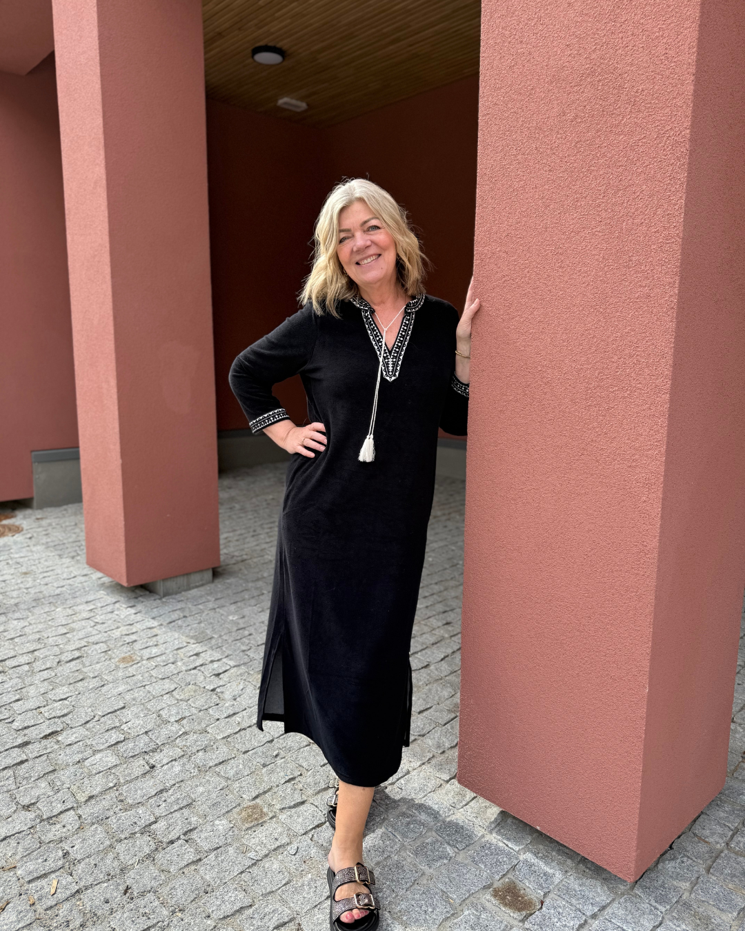 Kaftan Long Dress - Black