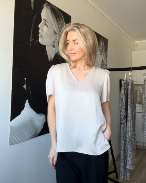 Amuse Silkebluse Ella - Offwhite