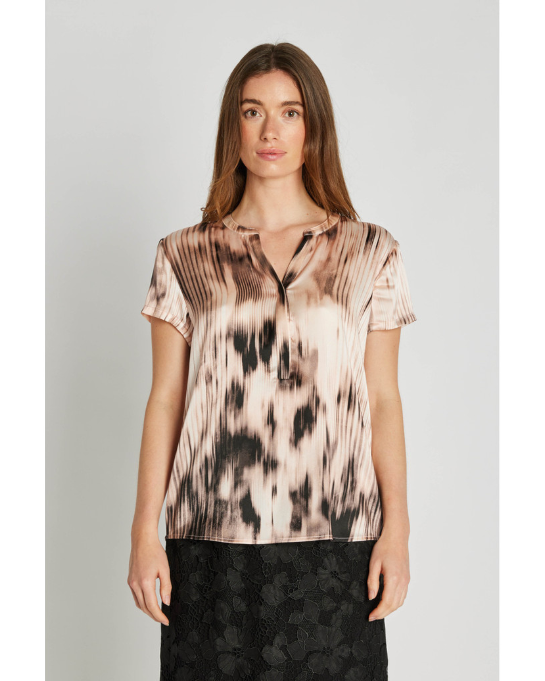 Blaine Top - Pale Rose/Black