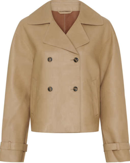 Long Sleeve Leather Trench