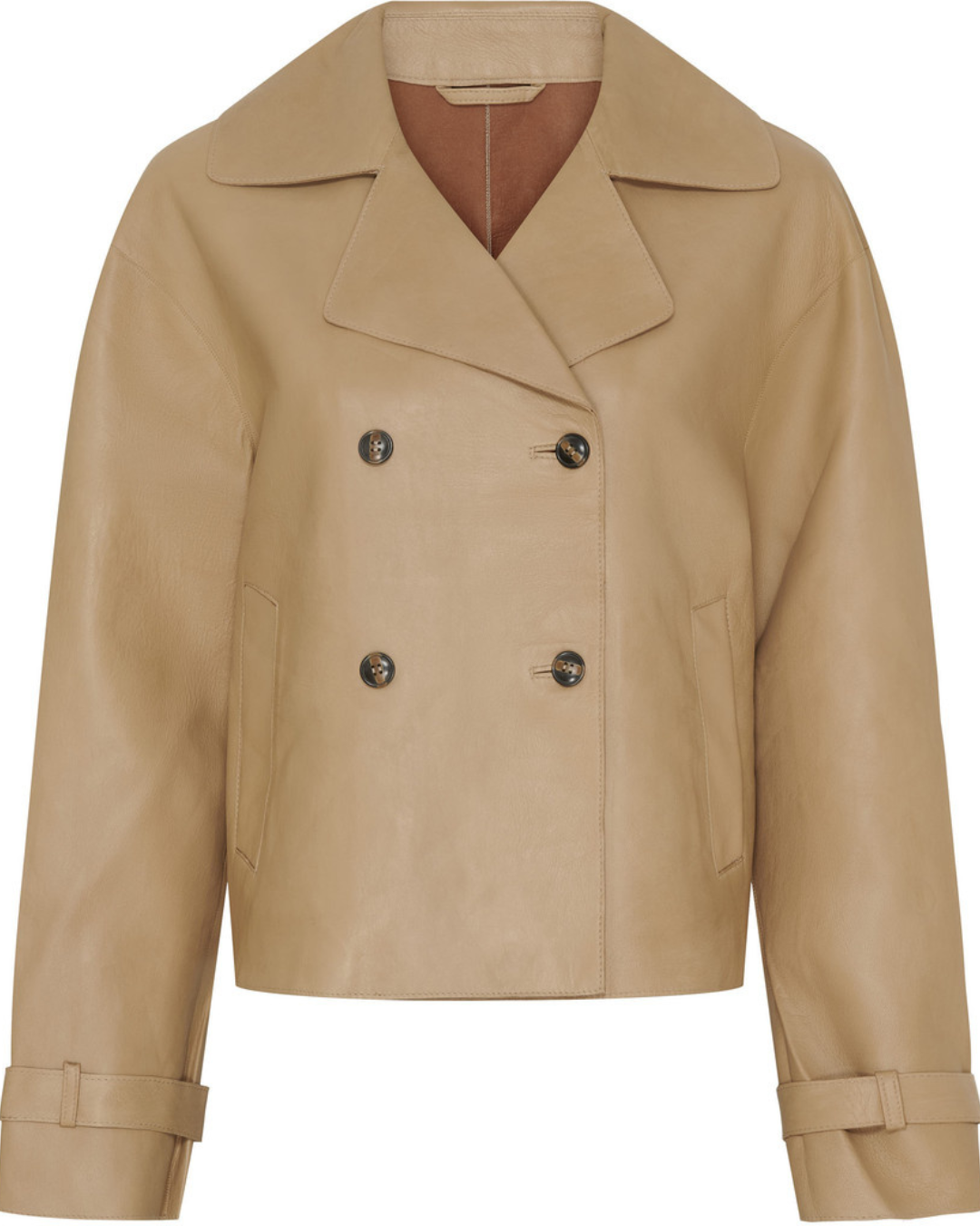 Long Sleeve Leather Trench