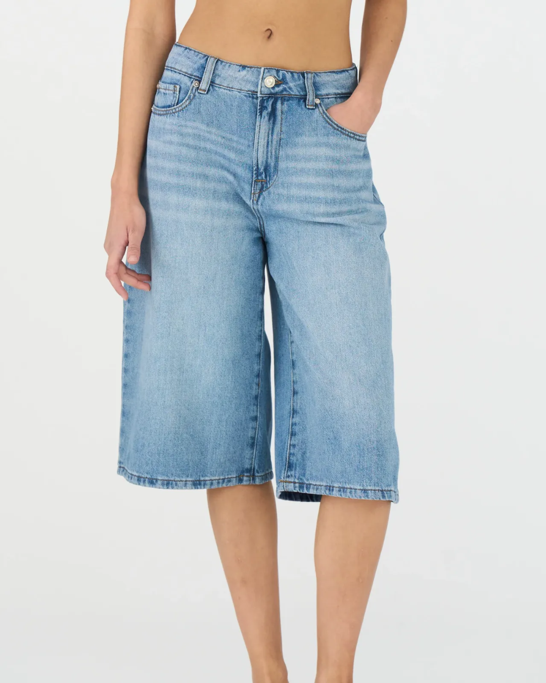 IVY-Augusta Long Shorts - Denim Blue