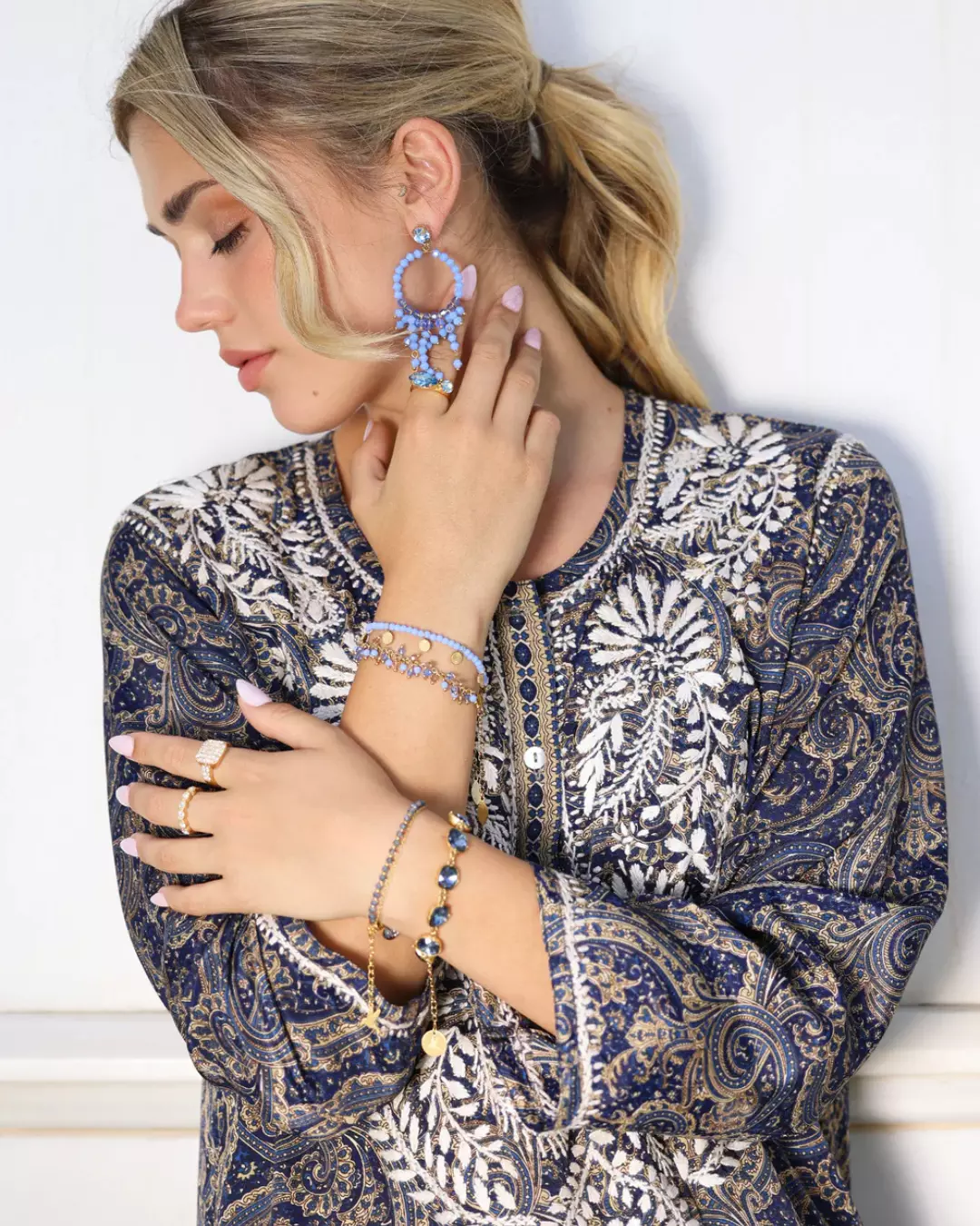 Chandelier Earrings Blue