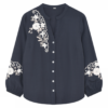 Carmen, embroidery shirt - Midnight