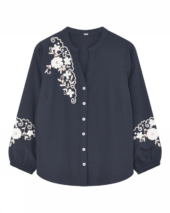 Carmen, embroidery shirt - Midnight