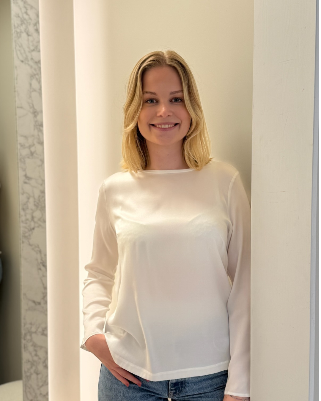 Amuse Silkebluse Lydia - OffWhite