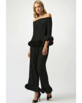 Georgette Wide Leg Pleated Pants