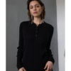 Freesia Knit Polo - Black