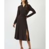 Midi Wrap Dress With Belt - Mocha