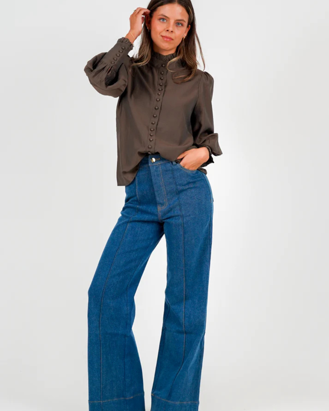 Wisteria Blouse - Brown