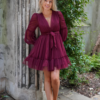 Aurora Dress - Bordeaux