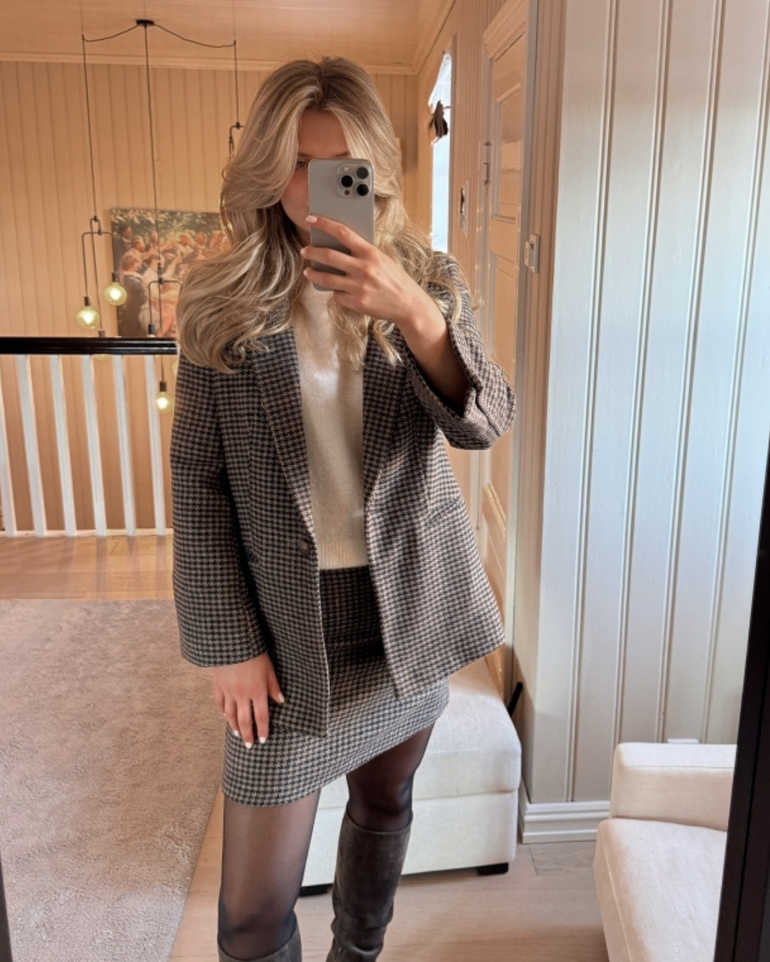 Skirt Cheeck - Black/Beige Check