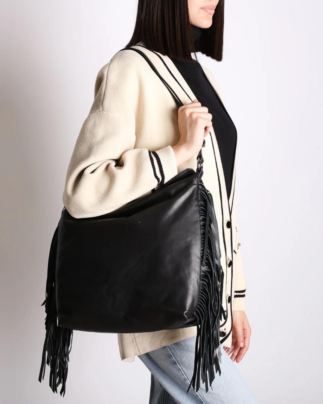 Janet Bag W/Fringes - Black