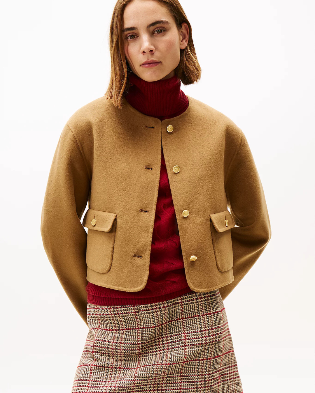 DF Wool Blend Reg Lady Jacket - Khaki